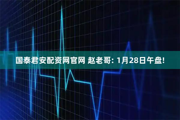 国泰君安配资网官网 赵老哥: 1月28日午盘!